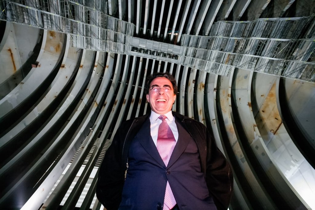 Santiago Calatrava visita las obras del Palacio de congresos de Oviedo