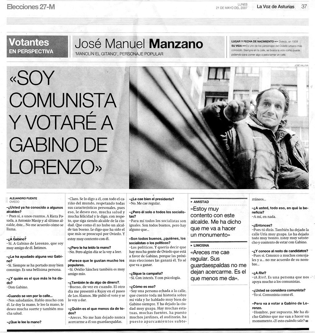 Manolín el Gitano comunista Gabino de Lorenzo